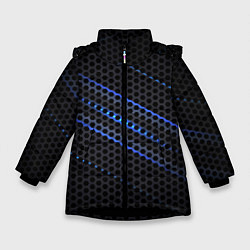 Куртка зимняя для девочки СТАЛЬНАЯ СЕТКА НЕОН STEEL MESH NEON, цвет: 3D-черный