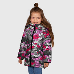 Куртка зимняя для девочки Именной камуфляж Лена, цвет: 3D-светло-серый — фото 2
