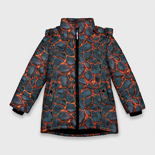Зимняя куртка для девочки Неоновая лава / 3D-Черный – фото 1