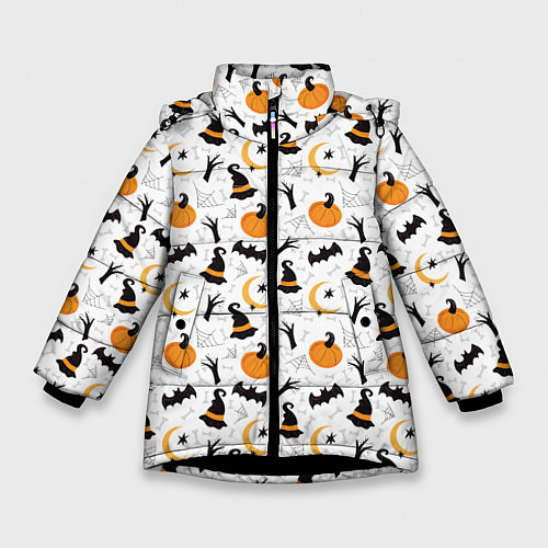 Зимняя куртка для девочки Patern Halloween 5 / 3D-Черный – фото 1