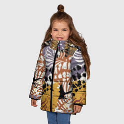 Куртка зимняя для девочки Зебра Пятнистая, цвет: 3D-черный — фото 2