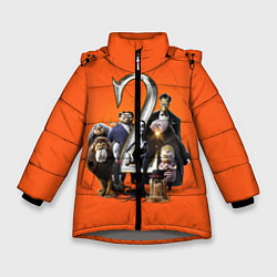 Куртка зимняя для девочки Семейка Аддамс 2, цвет: 3D-светло-серый