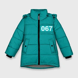 Куртка зимняя для девочки Игра в кальмара: 067, цвет: 3D-светло-серый