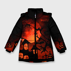 Зимняя куртка для девочки Красная луна на Хэллоуин