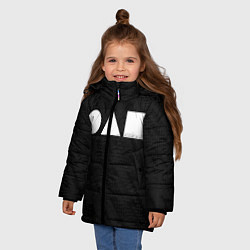 Куртка зимняя для девочки Игра в кальмара: Фигуры, цвет: 3D-черный — фото 2