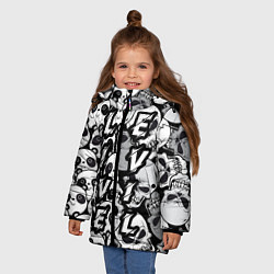 Куртка зимняя для девочки LivEvil, цвет: 3D-черный — фото 2