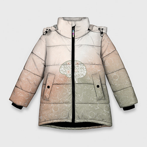 Зимняя куртка для девочки Мозг на фоне АПВ 7 1 22 / 3D-Черный – фото 1