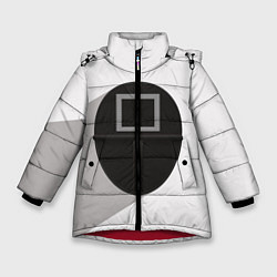 Зимняя куртка для девочки Игра в кальмара: Маска квадрат