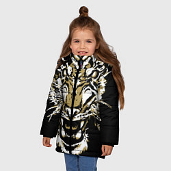 Куртка зимняя для девочки Рычание джунглей, цвет: 3D-черный — фото 2