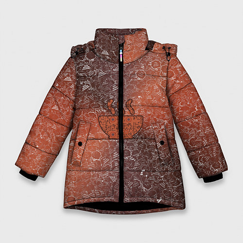 Зимняя куртка для девочки Горячее блюдо на фоне АПВ 8 4 2 9 / 3D-Черный – фото 1