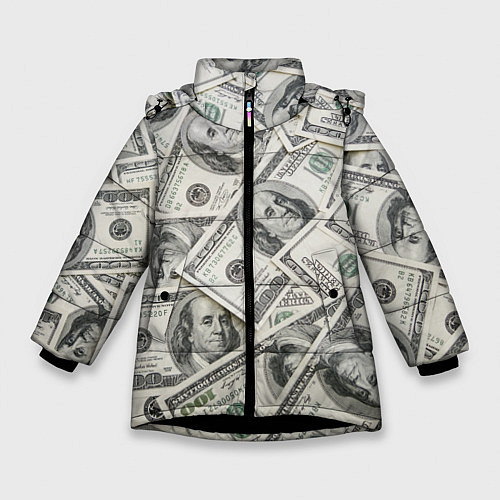 Зимняя куртка для девочки Dollars money / 3D-Черный – фото 1
