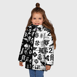 Куртка зимняя для девочки DESTINY LOGOBOMBING ЧЁРНО БЕЛОЕ, цвет: 3D-черный — фото 2