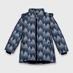 Куртка зимняя для девочки Еловый Лес, цвет: 3D-черный