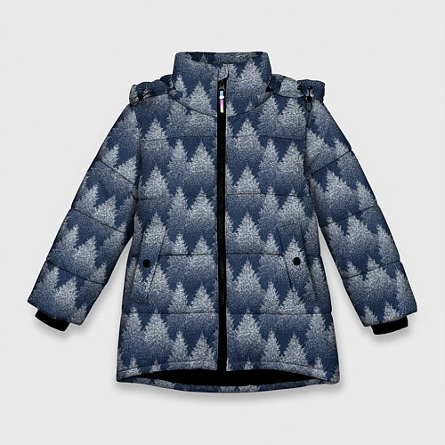 Зимняя куртка для девочки Еловый Лес / 3D-Черный – фото 1