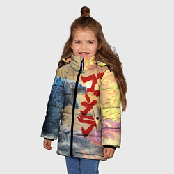Куртка зимняя для девочки ГОДЗИЛЛА АТАКУЕТ!, цвет: 3D-светло-серый — фото 2