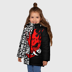 Куртка зимняя для девочки CYBERPUNK 2077: SAMURAI, цвет: 3D-красный — фото 2