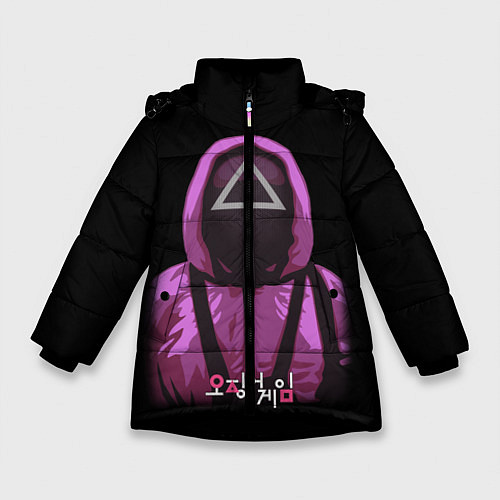 Зимняя куртка для девочки Squid Game Triangle Guy / 3D-Черный – фото 1