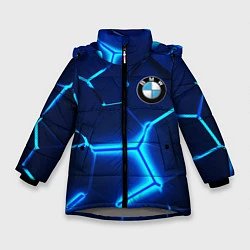 Зимняя куртка для девочки BMW LOGO 3Д ПЛИТЫ ГЕОМЕТРИЯ