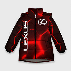 Куртка зимняя для девочки ЛЕКСУС КРАСНЫЕ 3Д ПЛИТЫ, цвет: 3D-светло-серый