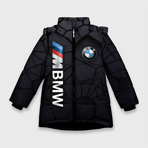 Зимняя куртка для девочки BMW sport 3D плиты 3Д плиты / 3D-Черный – фото 1
