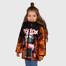 Куртка зимняя для девочки ROBLOX FIRE РОБЛОКС ОГОНЬ ПОЖАРНЫЙ, цвет: 3D-светло-серый — фото 2