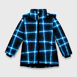 Куртка зимняя для девочки Неоновая искра, цвет: 3D-черный