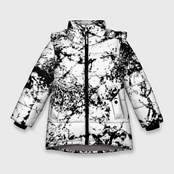 Куртка зимняя для девочки Эффект линогравюры, цвет: 3D-светло-серый