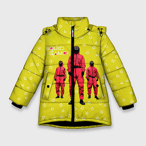 Зимняя куртка для девочки Игра в кальмара Рабочие / 3D-Черный – фото 1