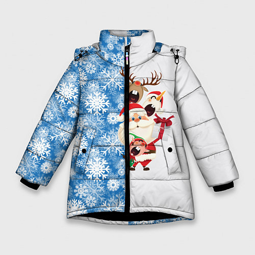 Зимняя куртка для девочки Подарок от Санты / 3D-Черный – фото 1