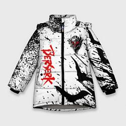 Куртка зимняя для девочки Берсерк: Гранж, цвет: 3D-светло-серый