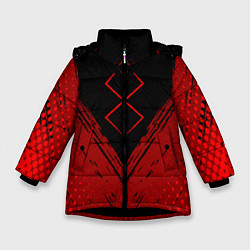 Куртка зимняя для девочки Berserk - Берсерк, цвет: 3D-черный