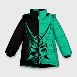 Куртка зимняя для девочки СПЛИТ МАСКА СЯО, цвет: 3D-черный