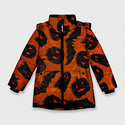 Куртка зимняя для девочки Halloween print, цвет: 3D-черный