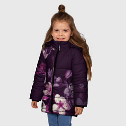 Куртка зимняя для девочки САКУРА НА ЧЁРНОМ ФОНЕ, цвет: 3D-черный — фото 2
