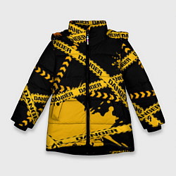 Куртка зимняя для девочки Лента DANGER, цвет: 3D-черный