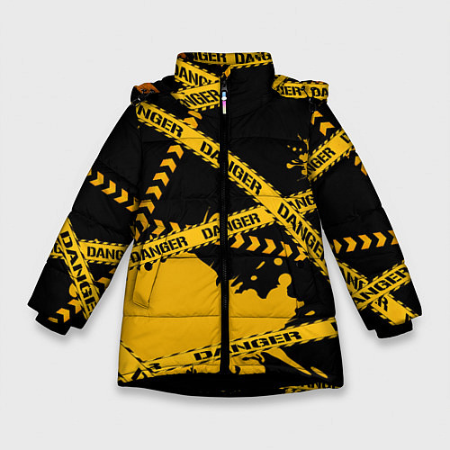 Зимняя куртка для девочки Лента DANGER / 3D-Черный – фото 1