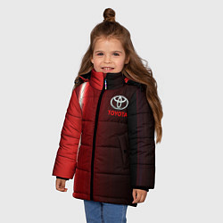 Куртка зимняя для девочки Toyota В полоску, цвет: 3D-красный — фото 2
