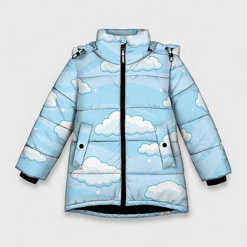 Зимняя куртка для девочки Зимние облака / 3D-Черный – фото 1