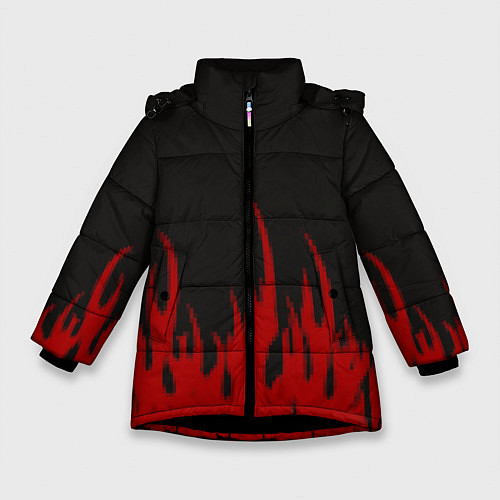 Зимняя куртка для девочки Pixel Fire / 3D-Черный – фото 1
