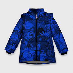 Зимняя куртка для девочки SONIC BLUE PATTERN СИНИЙ ЁЖ