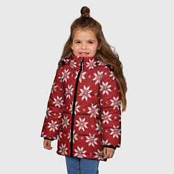 Куртка зимняя для девочки Снежный орнамент, цвет: 3D-черный — фото 2