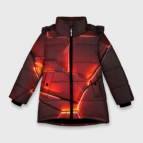 Зимняя куртка для девочки ПЛИТЫ НА НЕОНЕ / 3D-Черный – фото 1
