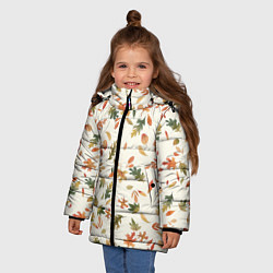 Куртка зимняя для девочки Тёплая осень, цвет: 3D-черный — фото 2