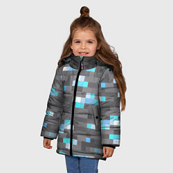 Куртка зимняя для девочки АЛМАЗНАЯ РУДА DIAMOND ORE MINCRAFT, цвет: 3D-светло-серый — фото 2