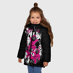 Куртка зимняя для девочки Squid game: firework, цвет: 3D-черный — фото 2