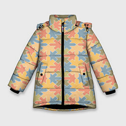 Куртка зимняя для девочки Лисья в фоне, цвет: 3D-черный