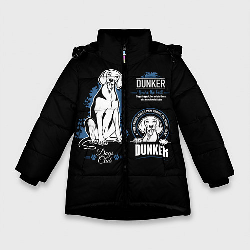 Зимняя куртка для девочки Дункер Dunker / 3D-Черный – фото 1