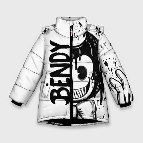 Зимняя куртка для девочки BENDY - БЕНДИ БРЫЗГИ КРАСКИ / 3D-Черный – фото 1