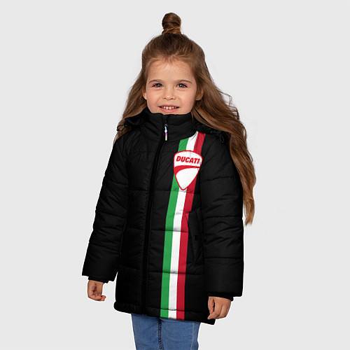 Зимняя куртка для девочки DUCATI MOTOCYCLE ITALY LINE / 3D-Красный – фото 3