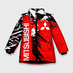 Куртка зимняя для девочки MITSUBISHI МИЦУБИСИ МИТСУБИСИ МИЦУБИШИ, цвет: 3D-черный